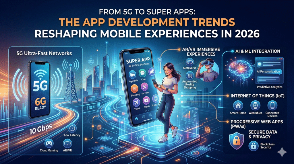 From 5G to Super Apps: The App Development Trends Reshaping Mobile Experiences in 2026 Mobile app development