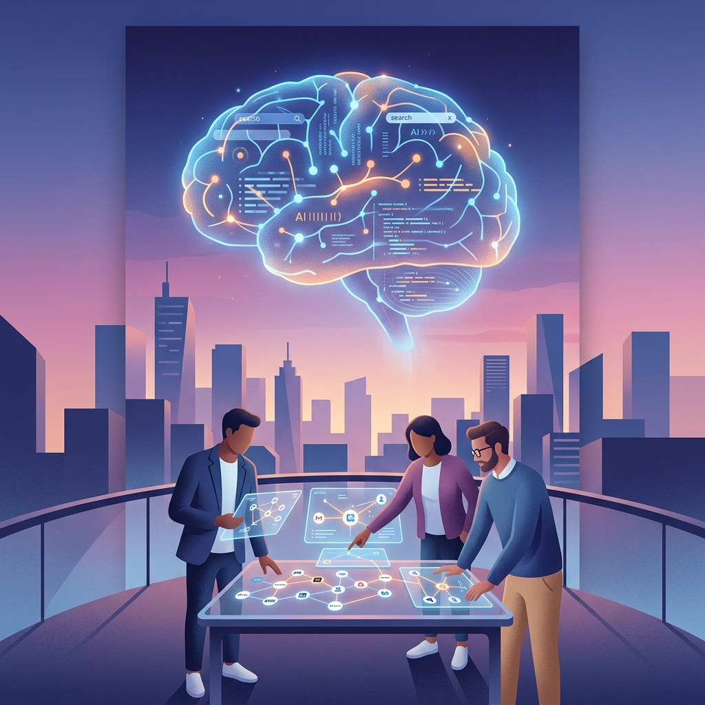 How Portfolio Insights and GEO Services Boost AI Visibility for VC Firms giant ai brain above city 202605262120