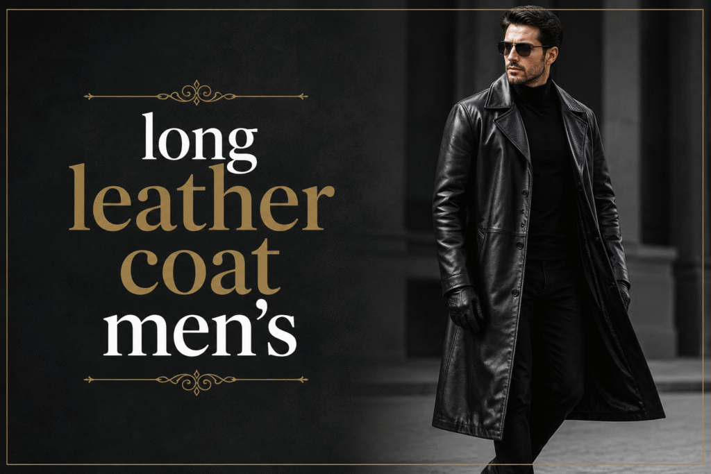 long leather coat men's
