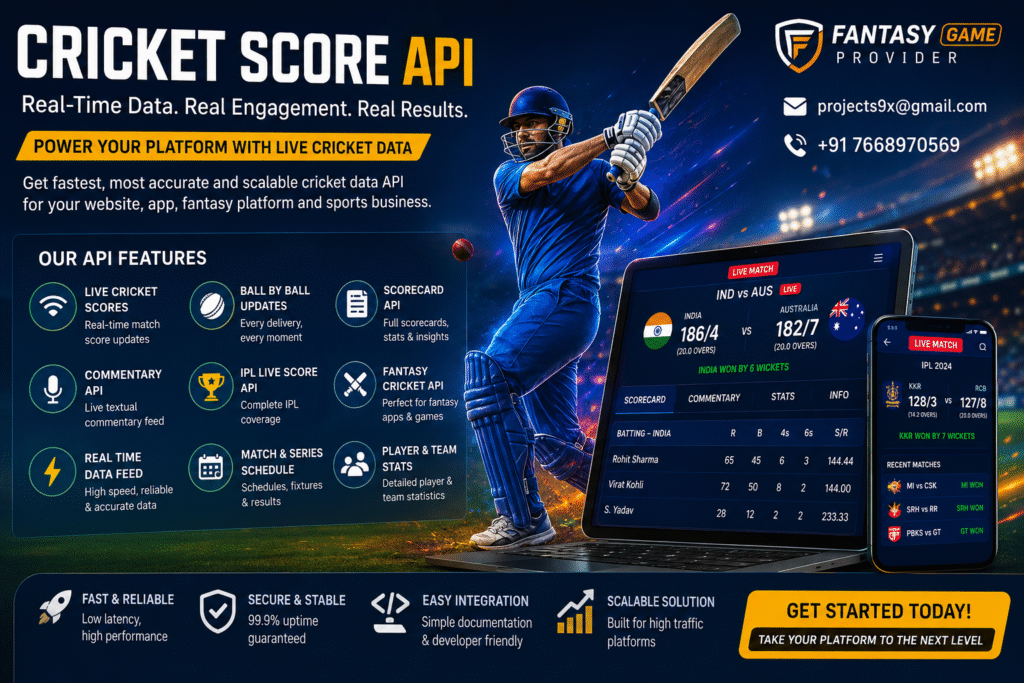 Cricket Score API – The Future of Real-Time Cricket Data for Fantasy Apps, Sports Platforms & Live Score Websites Cricket score api