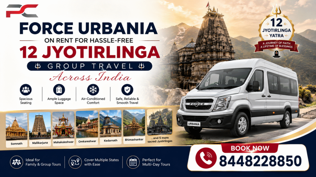 force urbania on rent for hassle free 12 jyotirlinga group travel across india