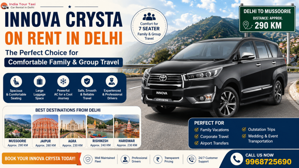 innova crysta on rent in delhi