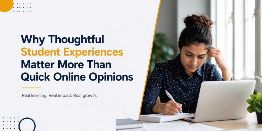 Why Thoughtful Student Experiences Matter More Than Quick Online Opinions why thoughtful student experiences matter more than quick online opinions
