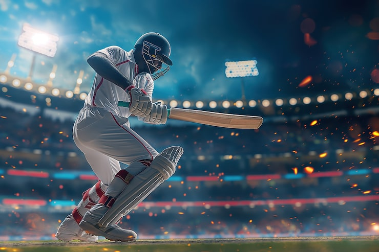 cricket match with player