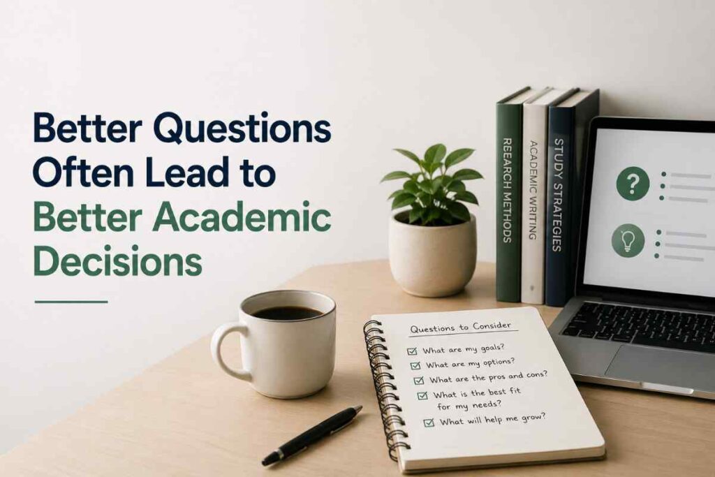 Better Questions Often Lead to Better Academic Decisions better questions often lead to better academic decisions