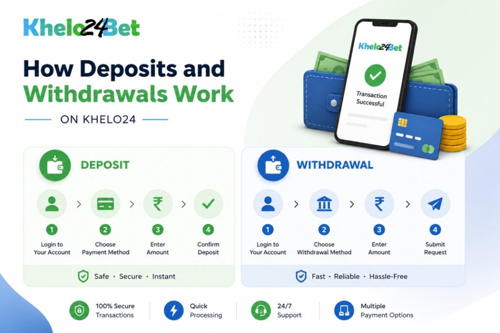 How Deposits and Withdrawals Work on Khelo24 How Deposits and Withdrawals Work on Khelo24